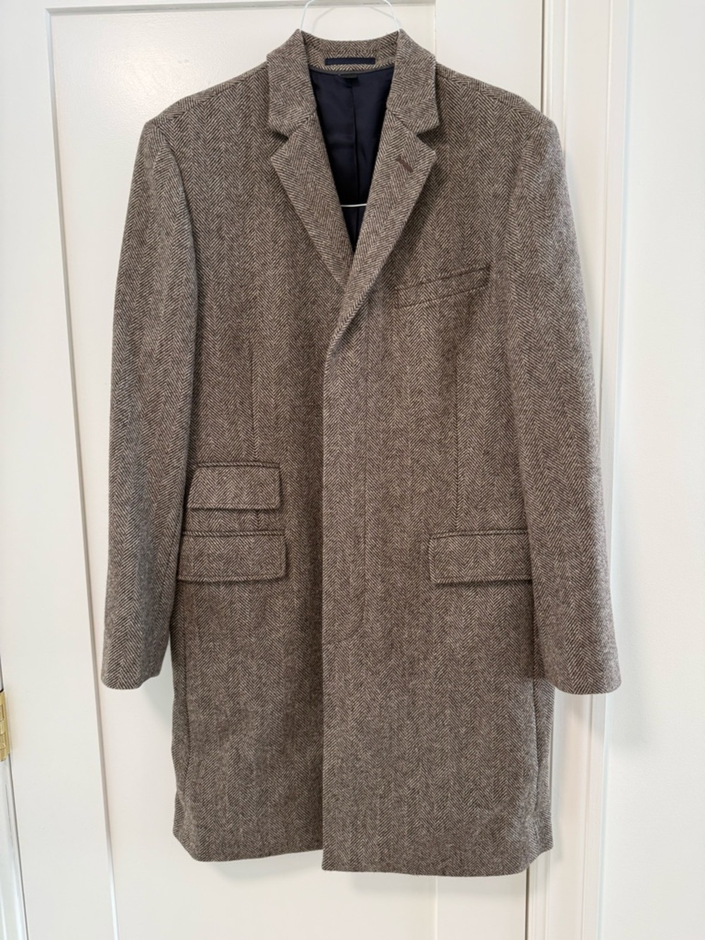 J. Crew Ludlow Brown Herringbone Wool Pea Coat